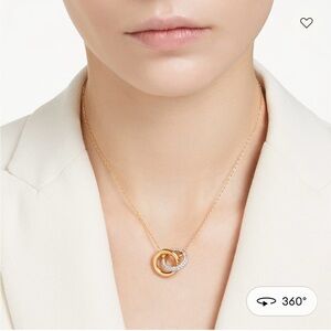 Swarovski Dextera Pendant Gold and Crystal Interlocking Necklace